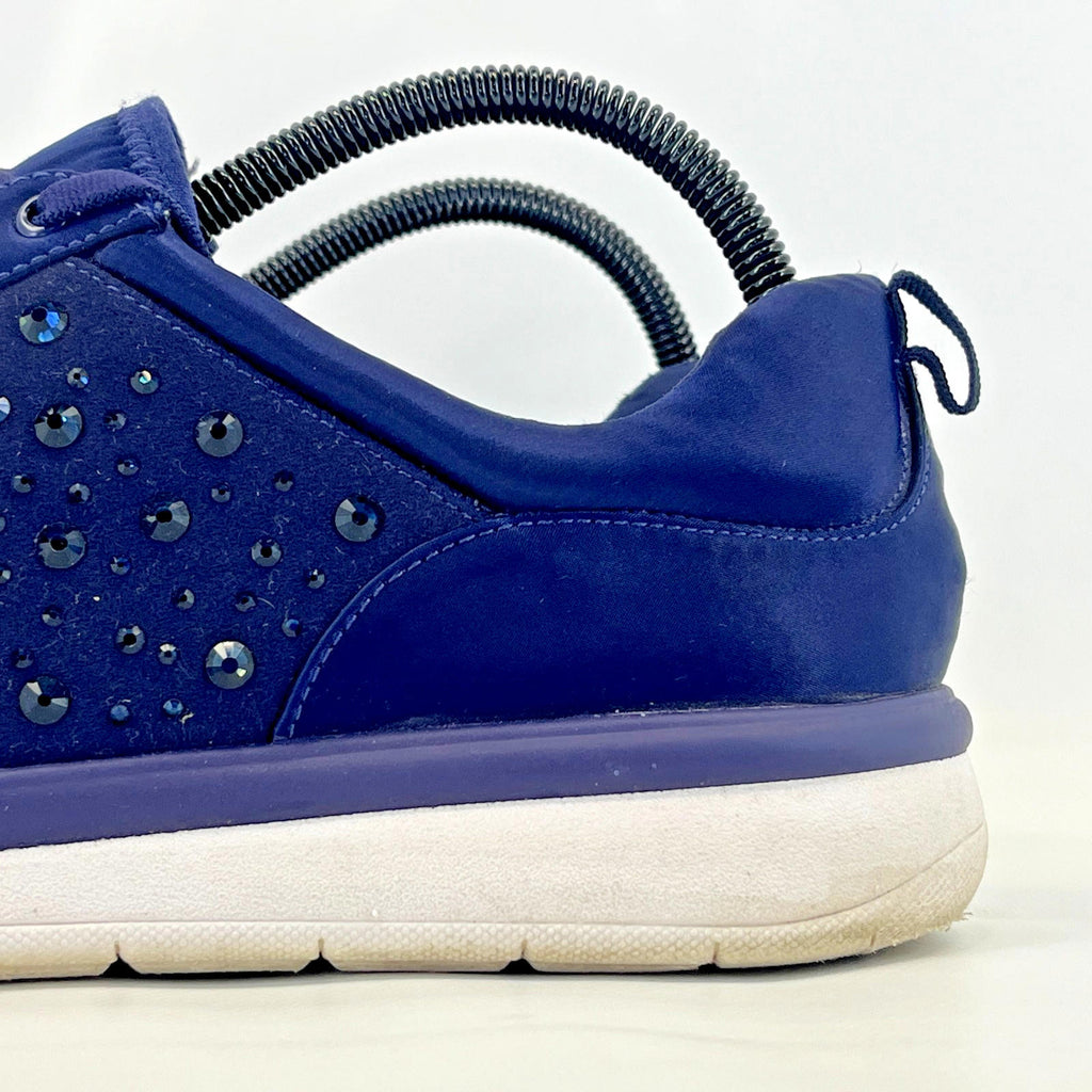 Clarks Women's Trainers Casual Shoes Navy Blue with Diamantes size UK 6 D