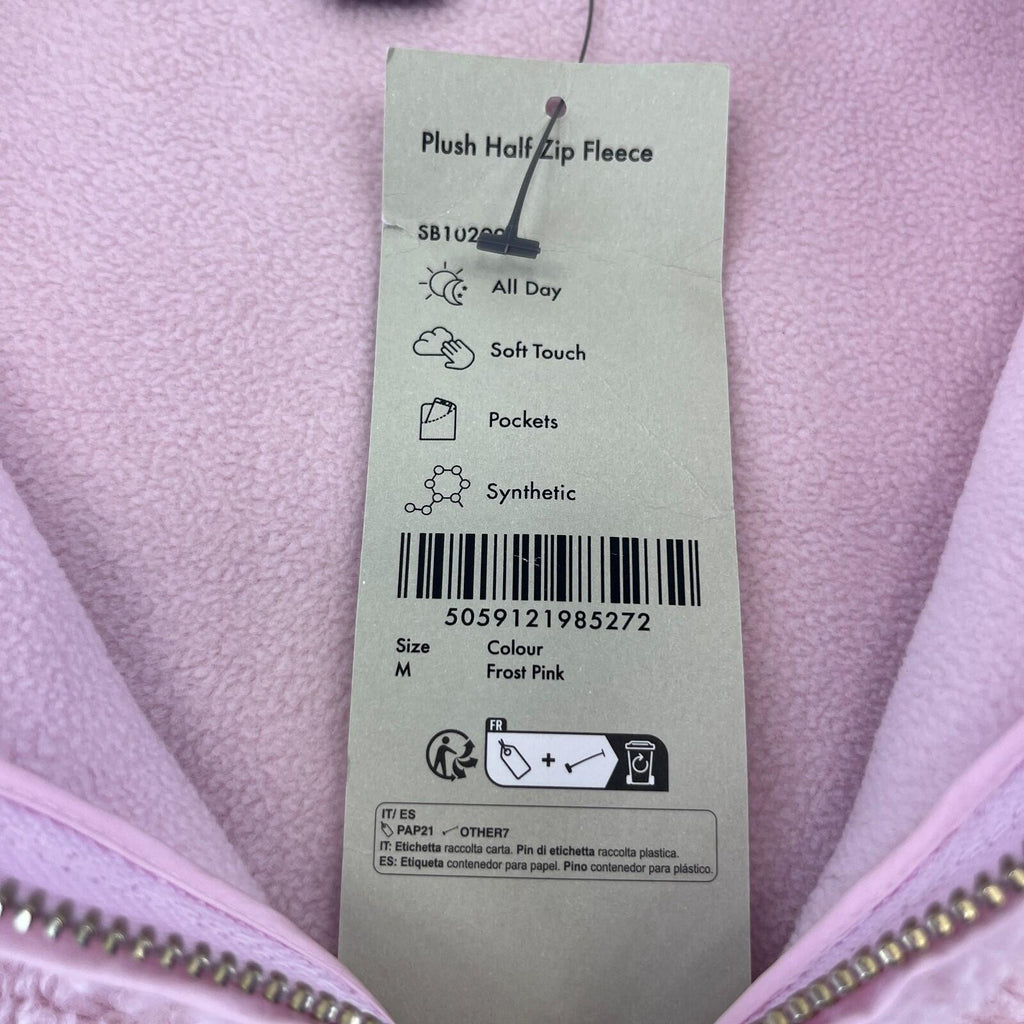 Sweaty Betty Plush Frost Pink Heavy Fleece Long Sleeve Half Zip Size M/12