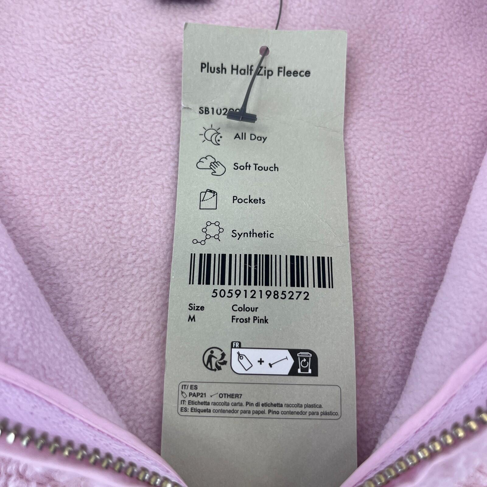 Sweaty Betty Plush Frost Pink Heavy Fleece Long Sleeve Half Zip Size M/12
