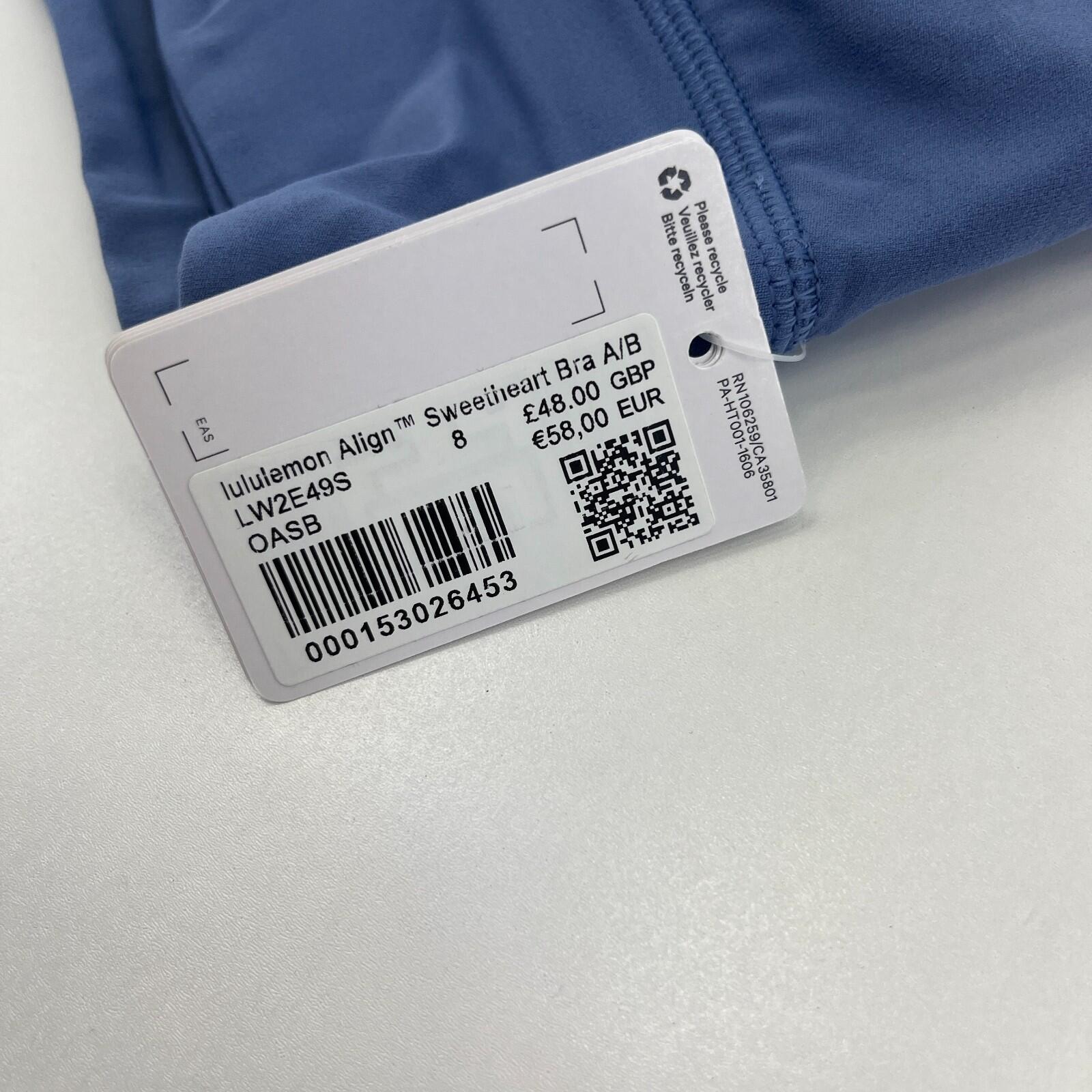 Lululemon Align Sweetheart Bra in Blue Ladies A/B Cup size US 8 UK 12 - BNWT