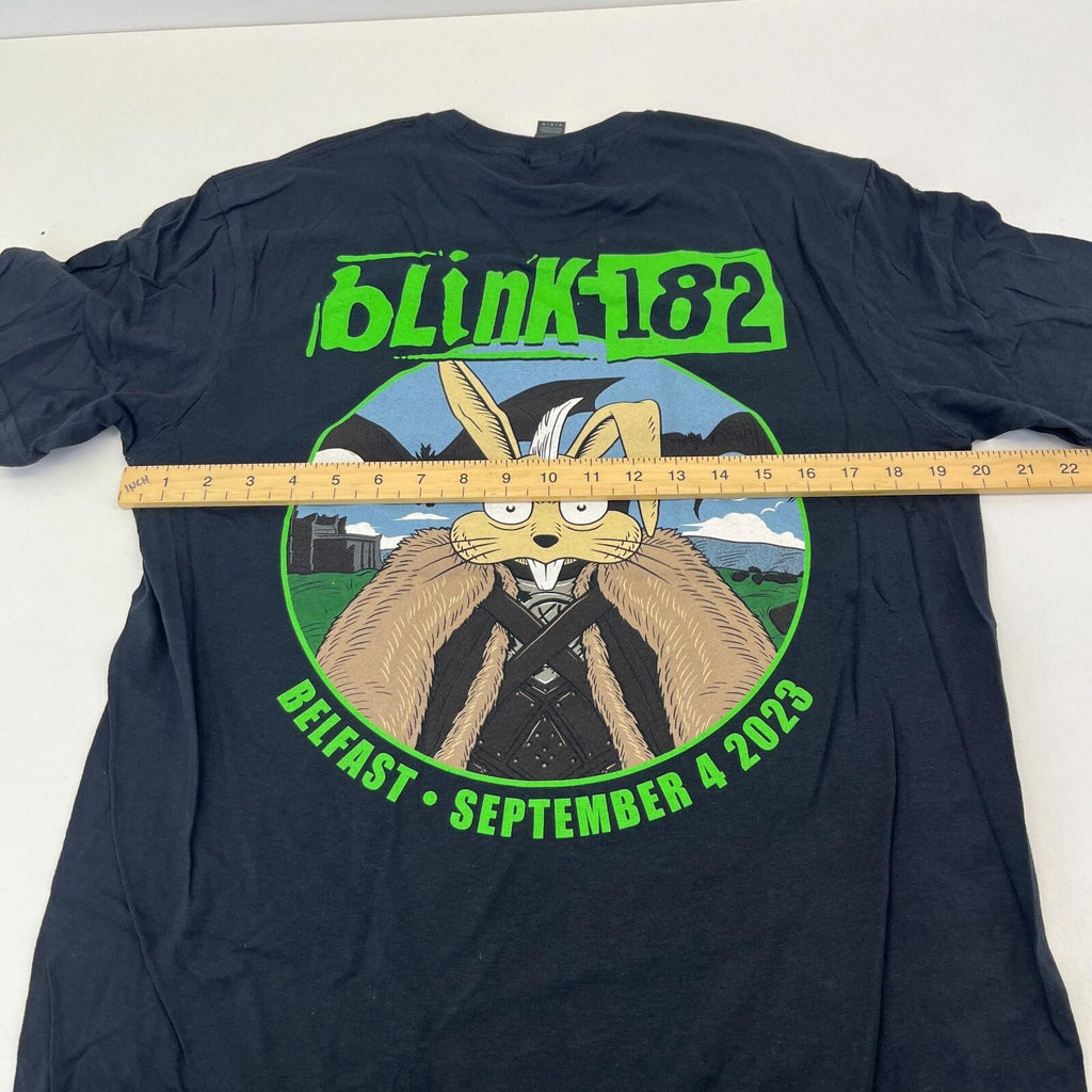 Blink 182 Belfast 2023 Tour T Shirt - Black & Green size Medium - NWOT