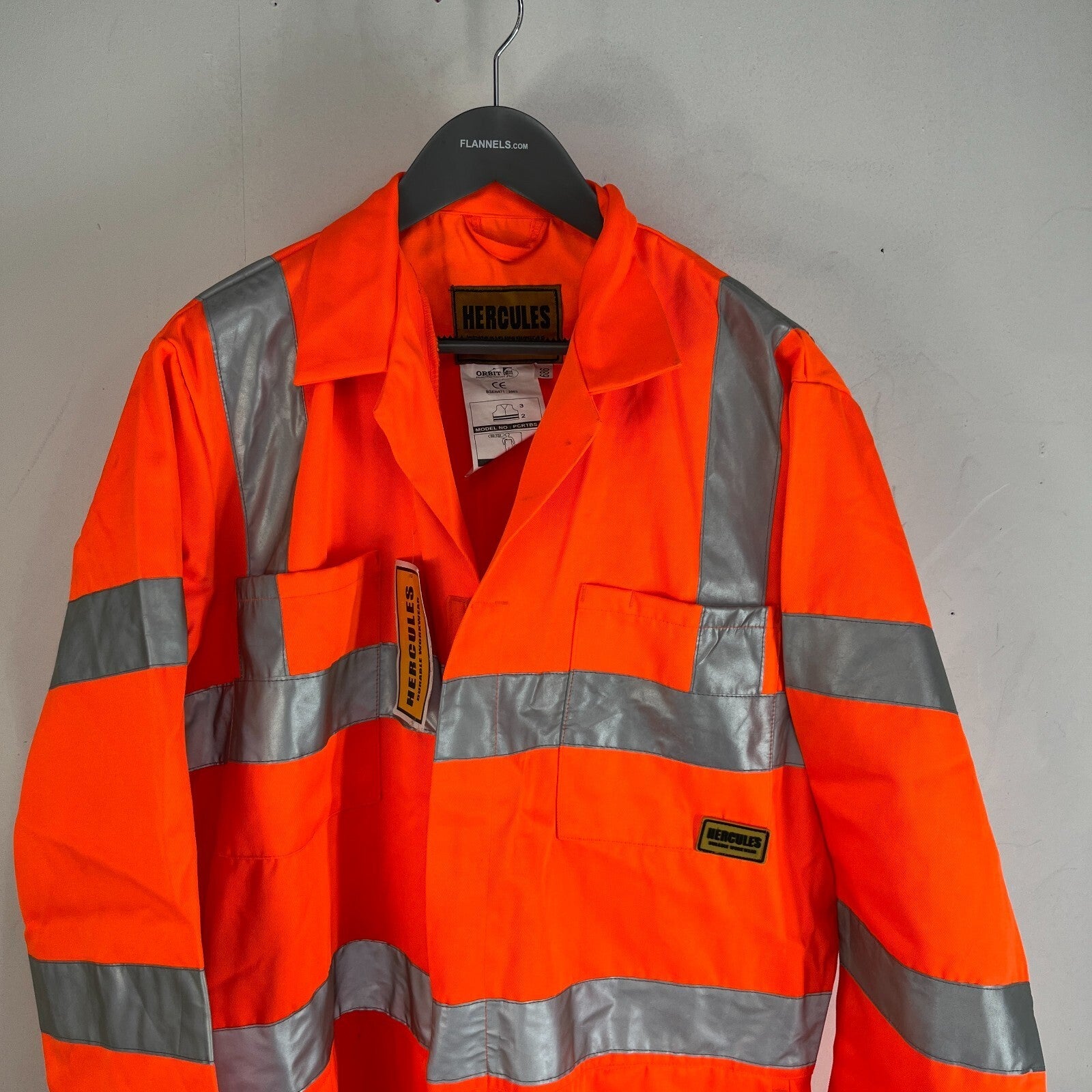 Hercules Men's Hi-Vis Orange Overalls Boiler Suit Coveralls size Large