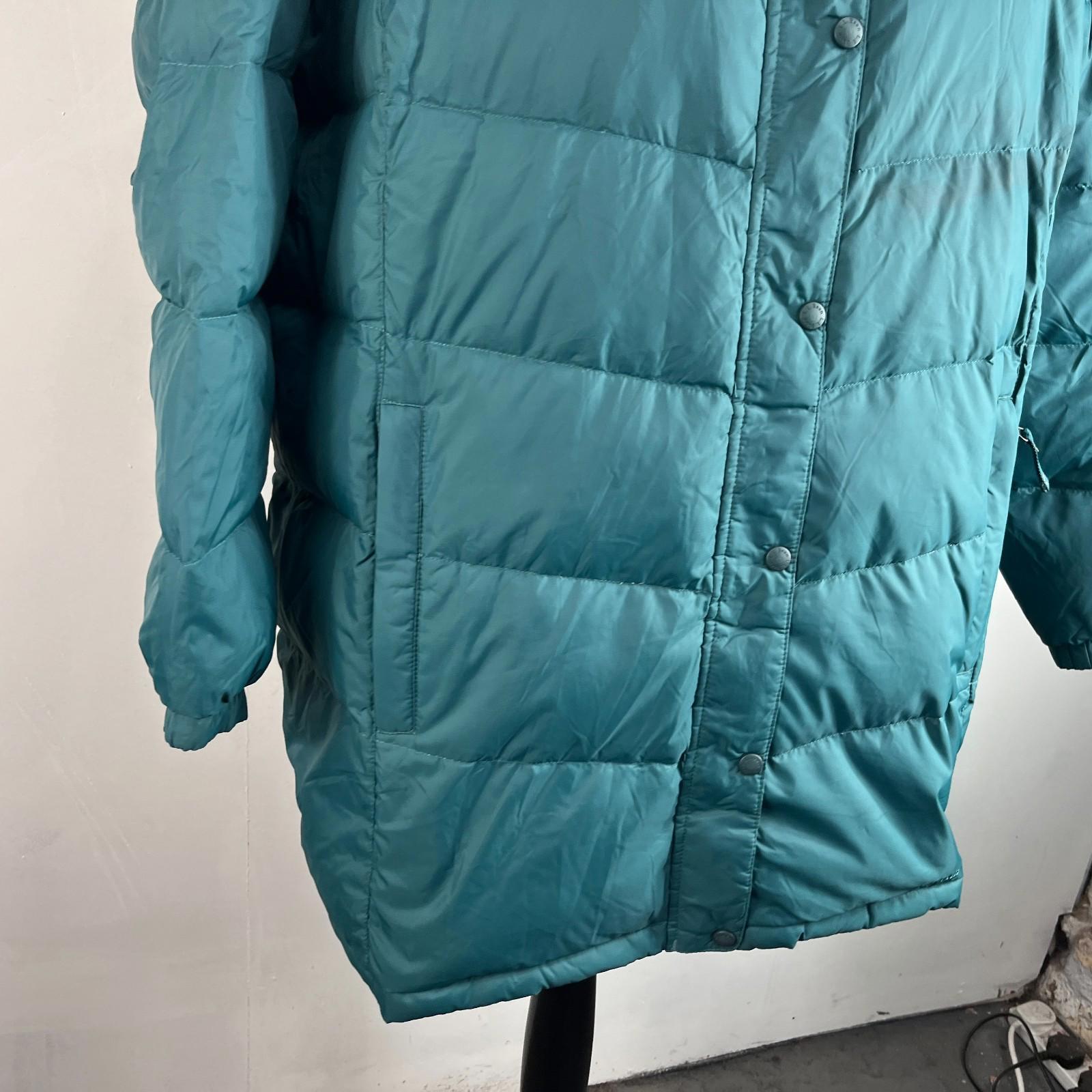 L L Bean Puffer Coat Women's Size 3XL (18) Green Hooded Goose Down Insulated