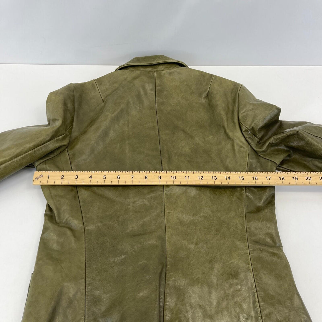 Gap Distressed Look Leather Jacket in Green size XS Women's Vintage