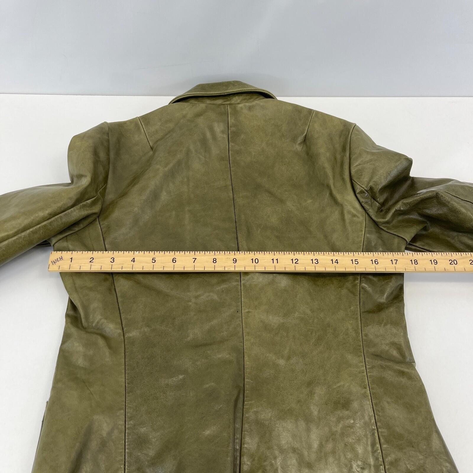 Gap Distressed Look Leather Jacket in Green size XS Women's Vintage