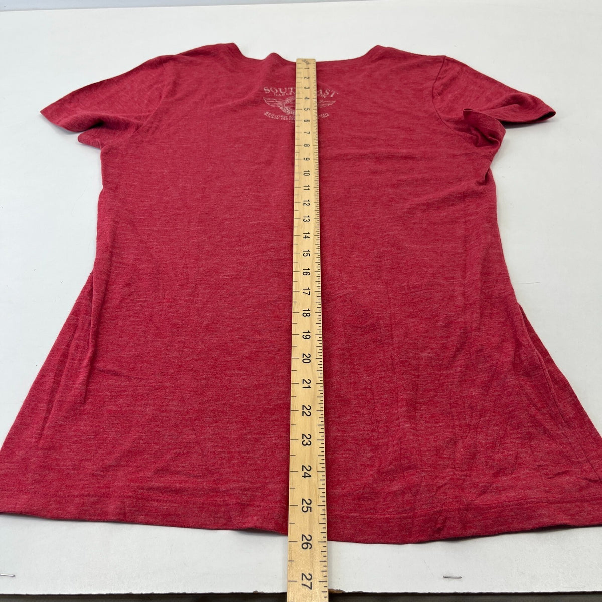Harley Davidson Vintage Women's T-Shirt 1990’s Red with Spellout size Large