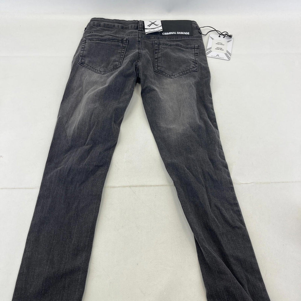 Criminal Damage Koko Ripped Jeans Womens W26 L32 Black Skinny Slim Fit BNWT