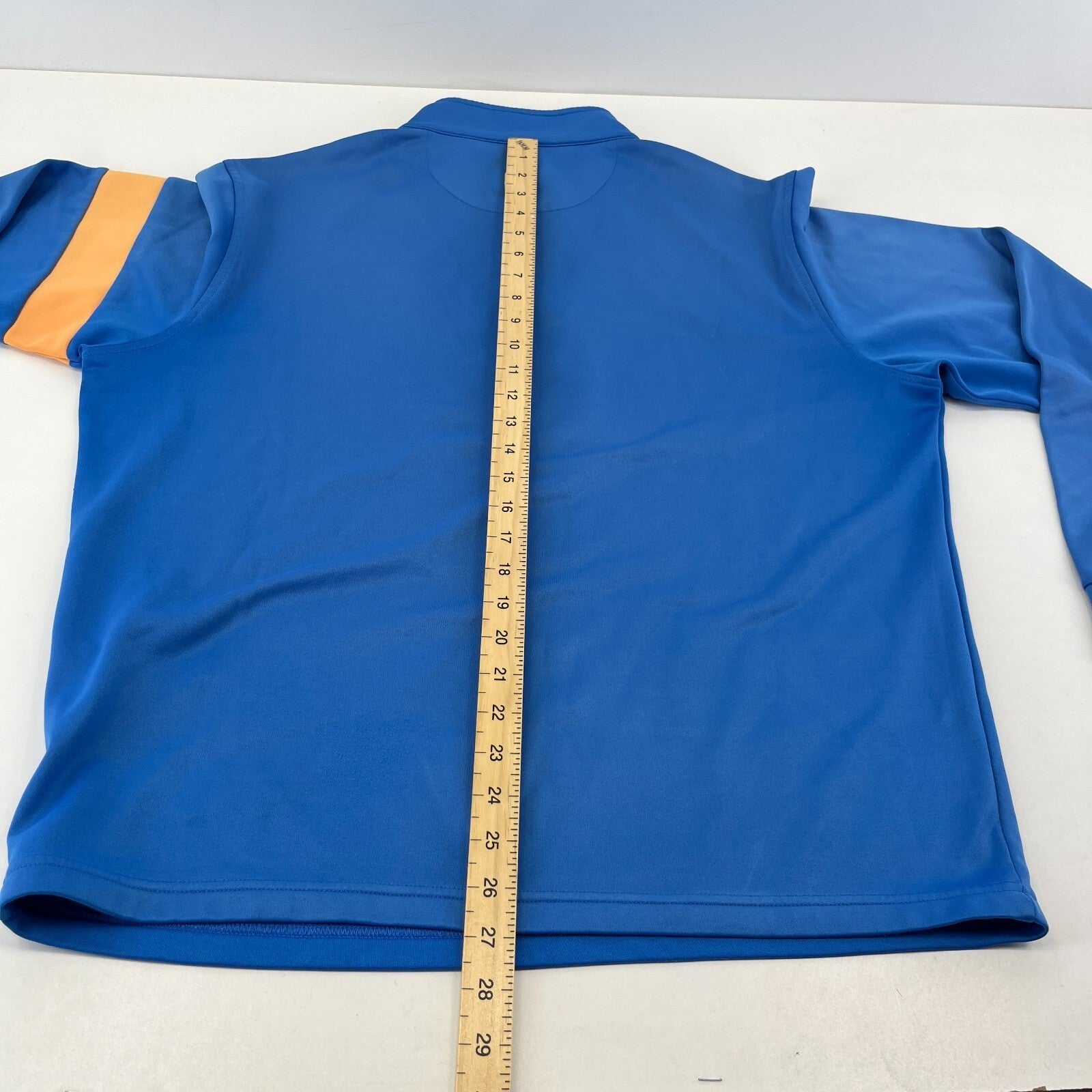FootJoy Jumper Blue Yellow 1/4 Zip Golf Pullover Athletic Fit Midlayer Men's L