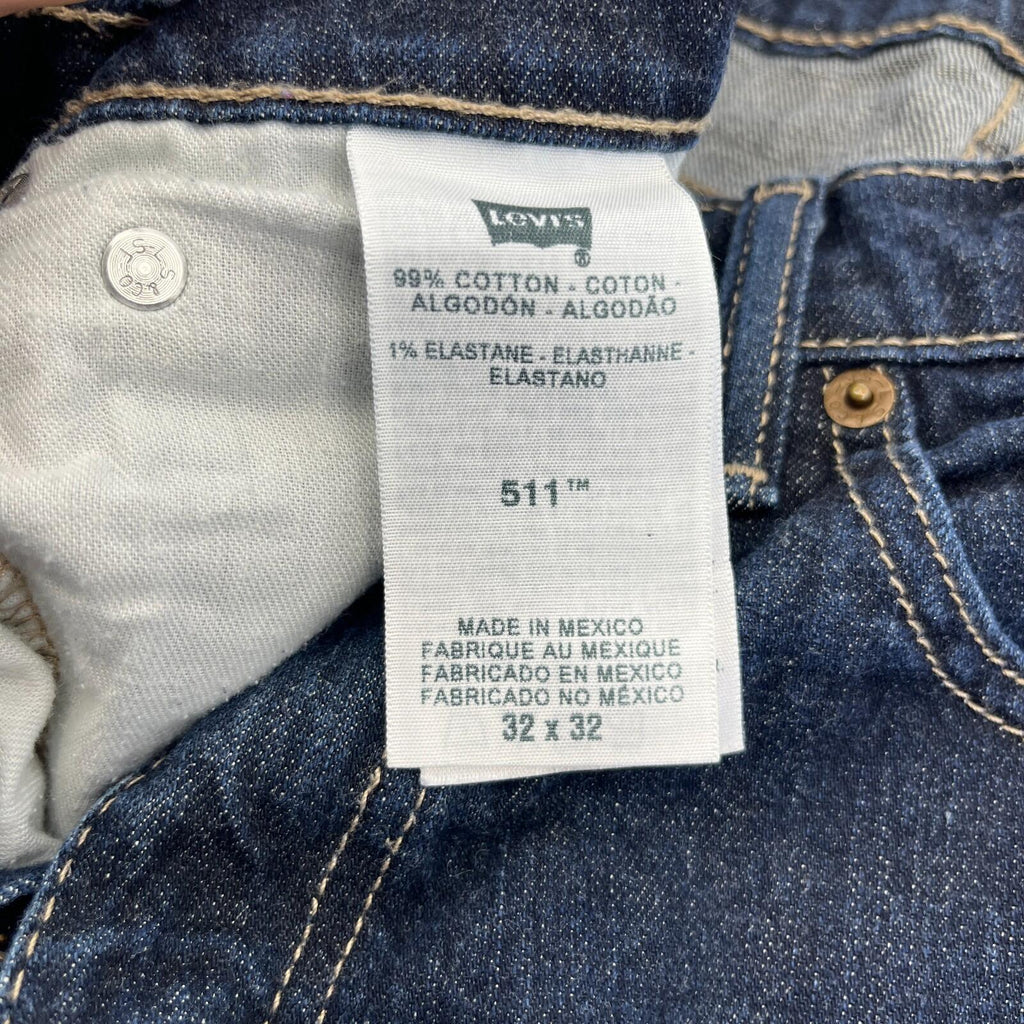 Levis 511 Slim Fit Jeans W32 L32 Blue Denim Straight Leg Mens Casual