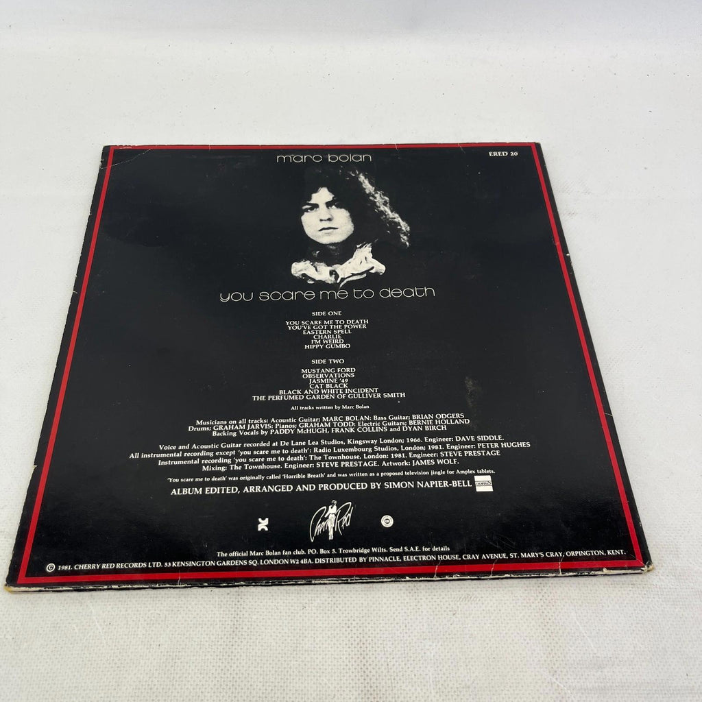 Marc Bolan /You Scare Me To Death UK 12" Vinyl LP 1981 Gatefold Book Rock/Glam
