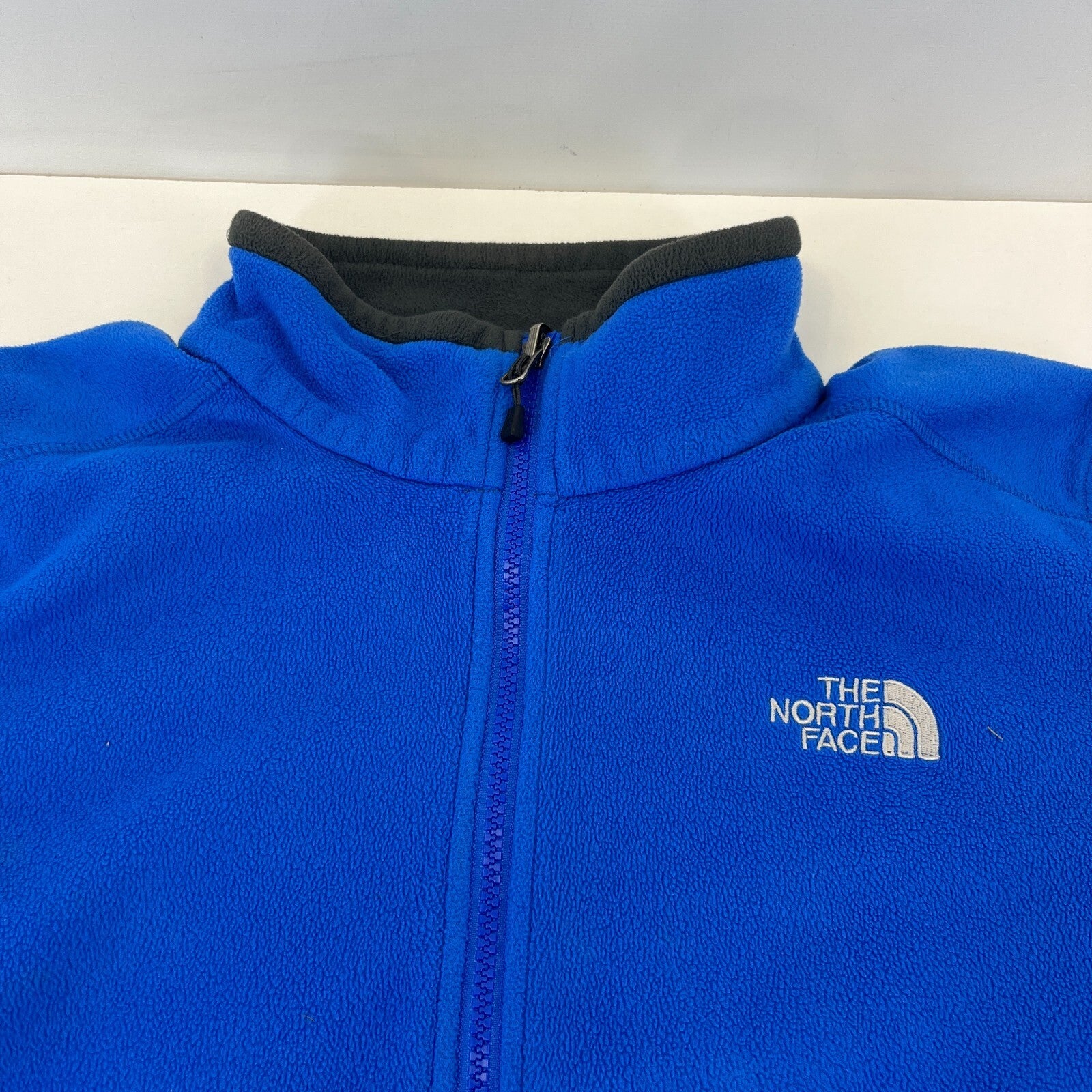 The North Face Men's Blue Fleece Full Zip Jacket with Zip Pockets size Large