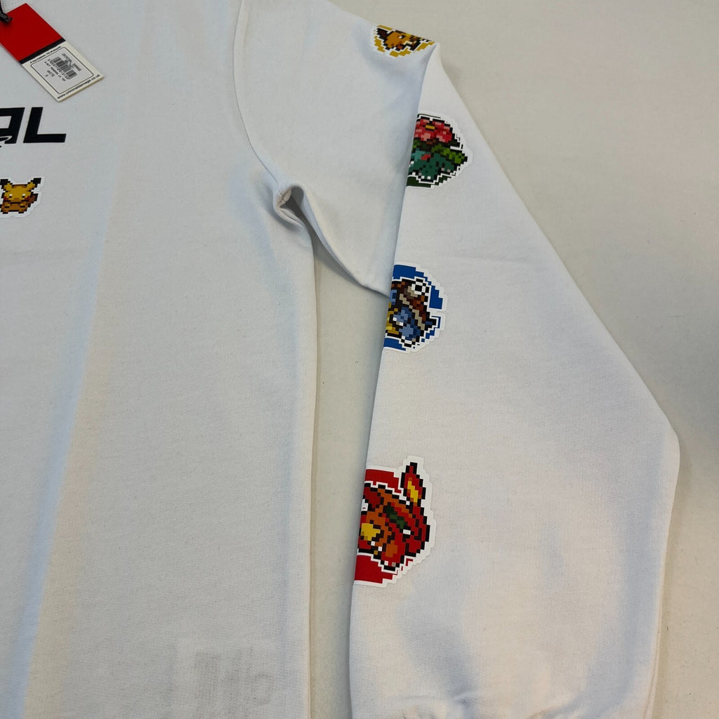 Criminal Damage Premium White Pokémon Digital Character T-Shirt Long Sleeve UK S