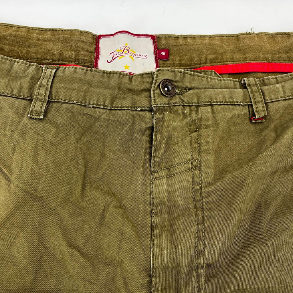 Joe Browns Mens Shorts Waist 46" Khaki Green Cargo Utility Pockets Military Styl