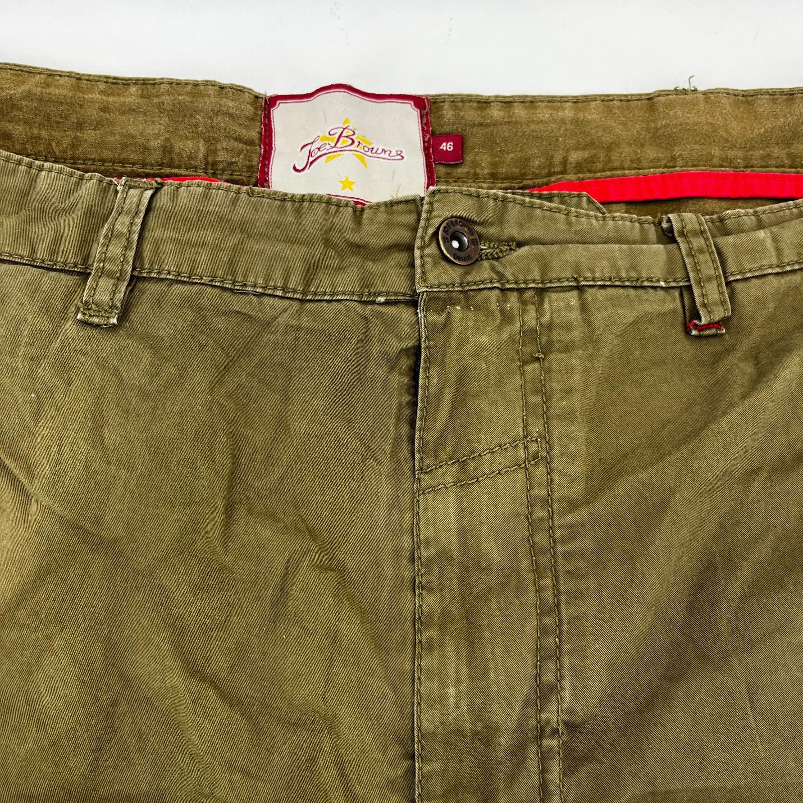 Joe Browns Mens Shorts Waist 46" Khaki Green Cargo Utility Pockets Military Styl