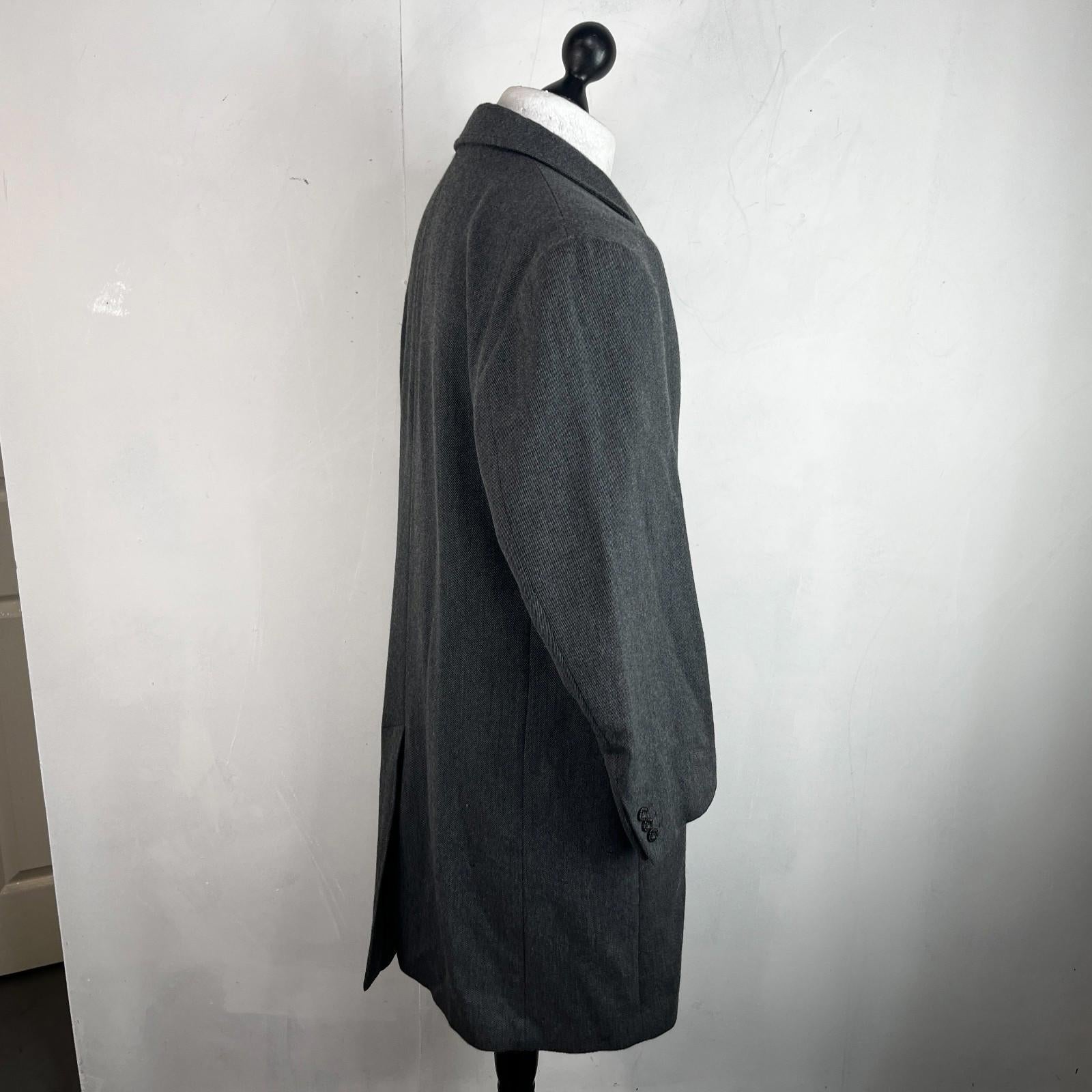 Van Gils Wool Overcoat in Grey Men's EU size 50 Vintage Casual Outdoor