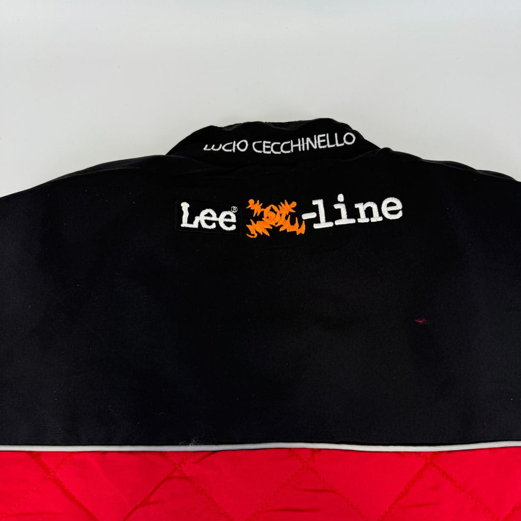 LEE MotoGP Bodywarmer Quilted Gilet with Embroidered Logos size S in Black/Red