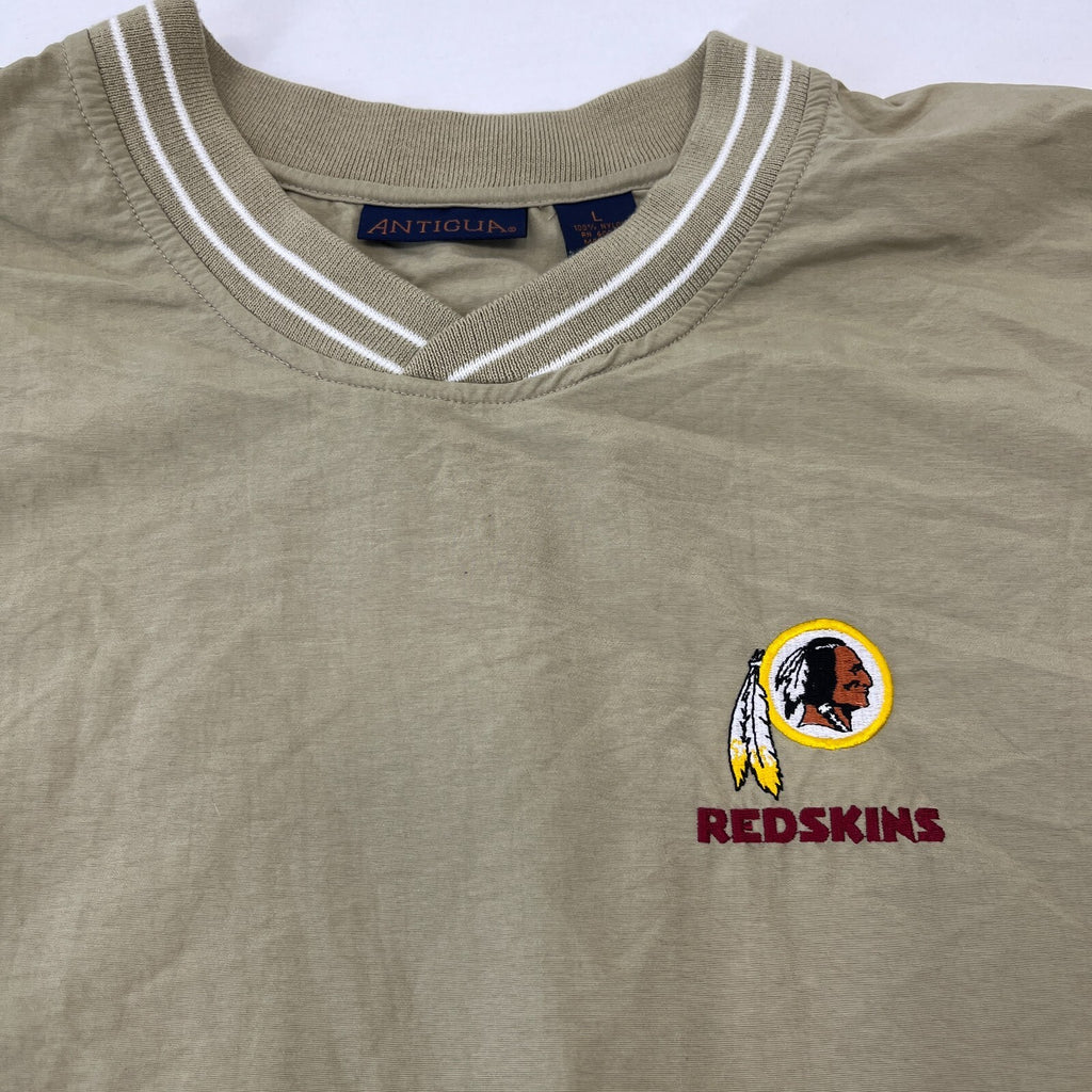 Vintage Washington Redskins NFL Nylon Pullover Top 90s Antigua Label Large Beige