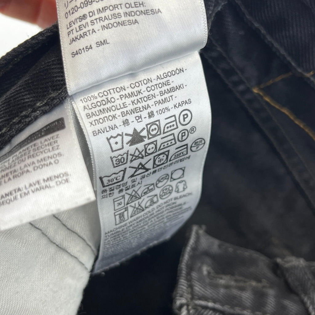Women's Levi's 505 Regular Fit Jeans W29" L30" Black Denim Straight Leg