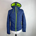Superdry Navy Blue & Green Puffer Jacket with Hood size XS