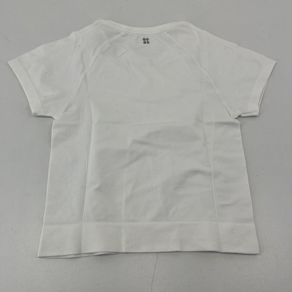 Sweaty Betty Athlete Seamless Cropped T-Shirt White UK XS Near Mint - Gym Yoga