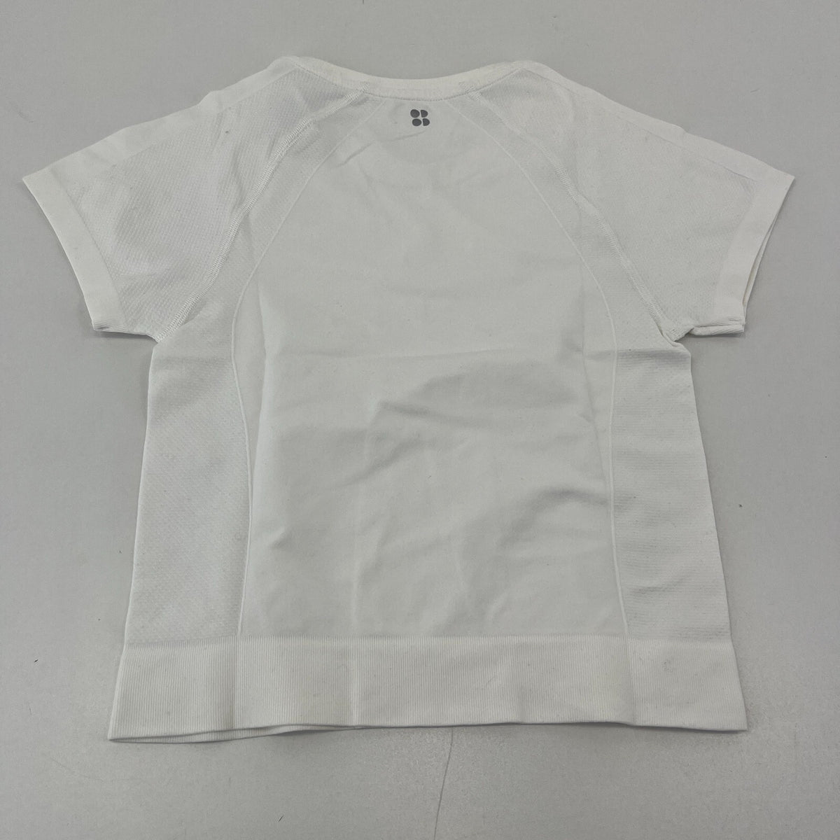 Sweaty Betty Athlete Seamless Cropped T-Shirt White UK XS Near Mint - Gym Yoga