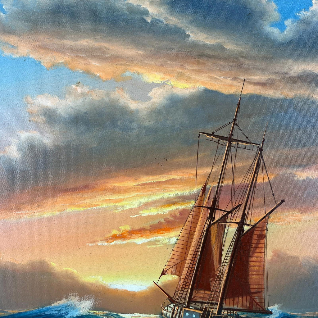Keith English (1935-2016) "Into the Sun" Large Oil On Canvas with Providence