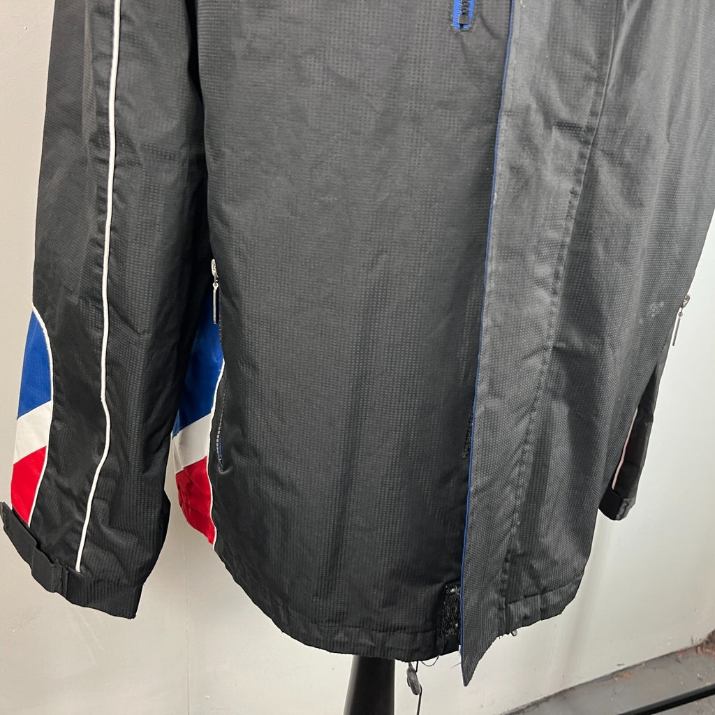 Men's British Superbikes Jacket Black Waterproof Coat with Stow Hood size 2XL