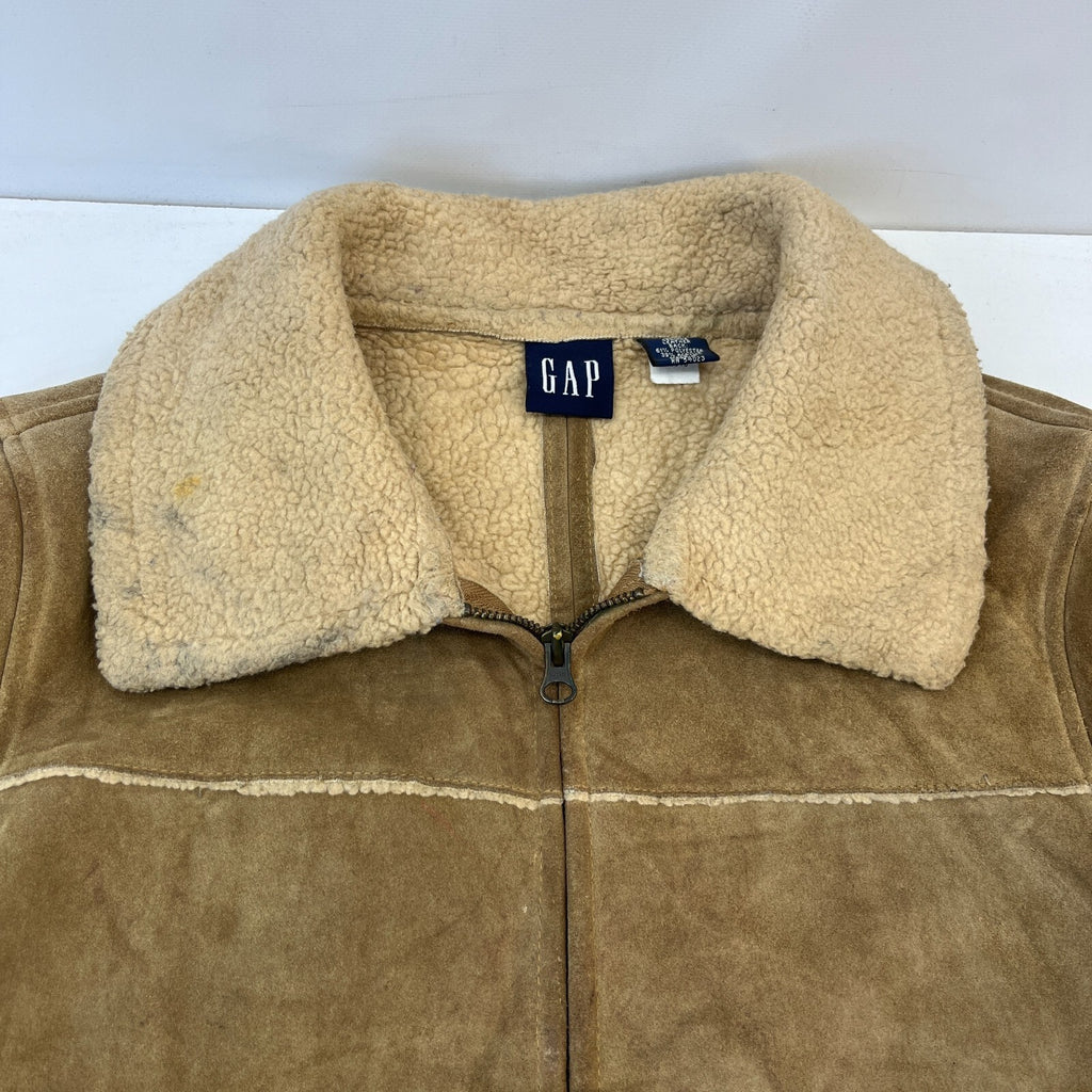 Vintage GAP Suede Leather Jacket Fleece Lined Ladies size Medium