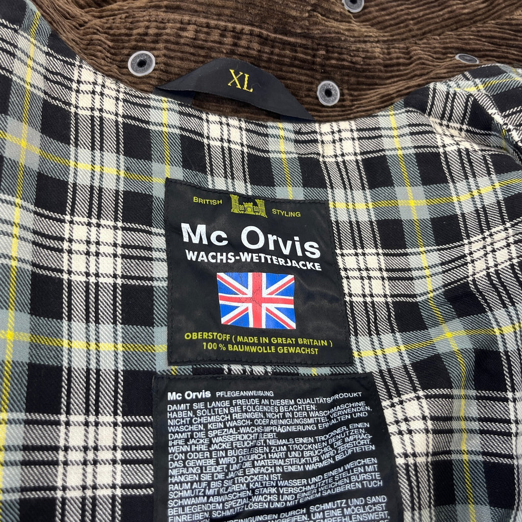 Mc Orvis Wax Jacket Mens size XL Green Waxed Coat Made in the UK