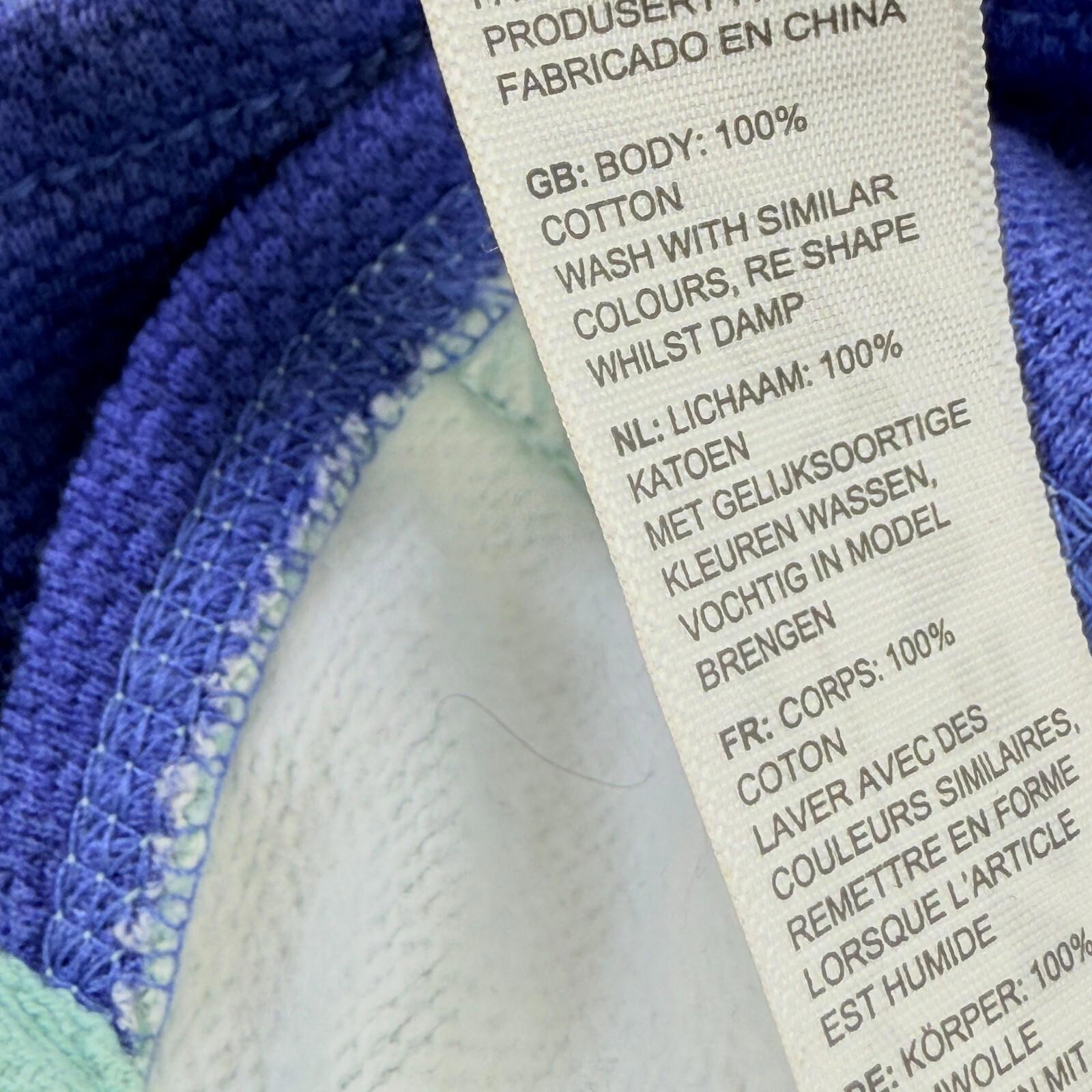 Weird Fish The Airlie Womens Distressed Look Pullover 1/4 Zip Pale Blue size 12