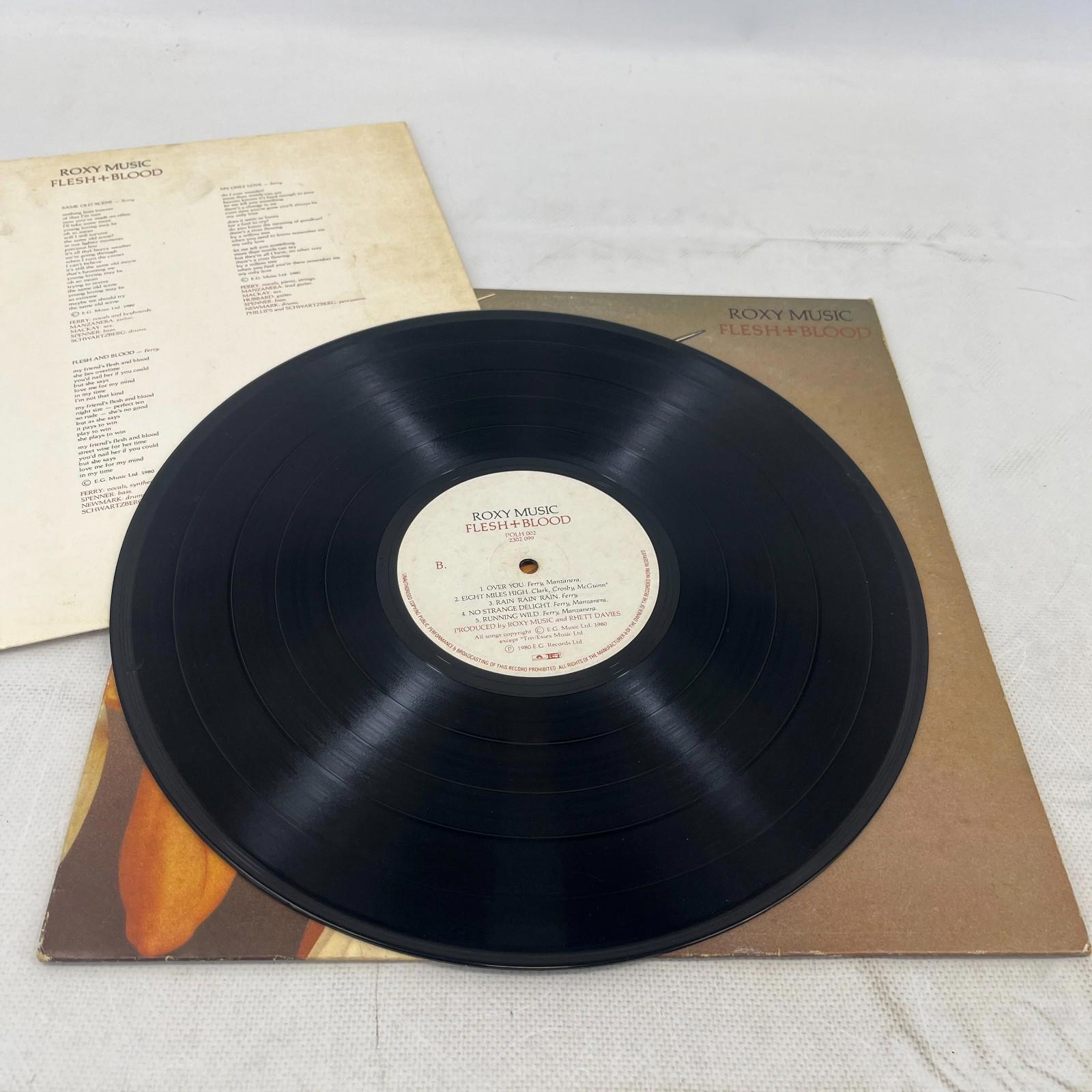 Roxy Music Brian Ferry Flesh + Blood 12" Vinyl LP Album 1980 EX/G