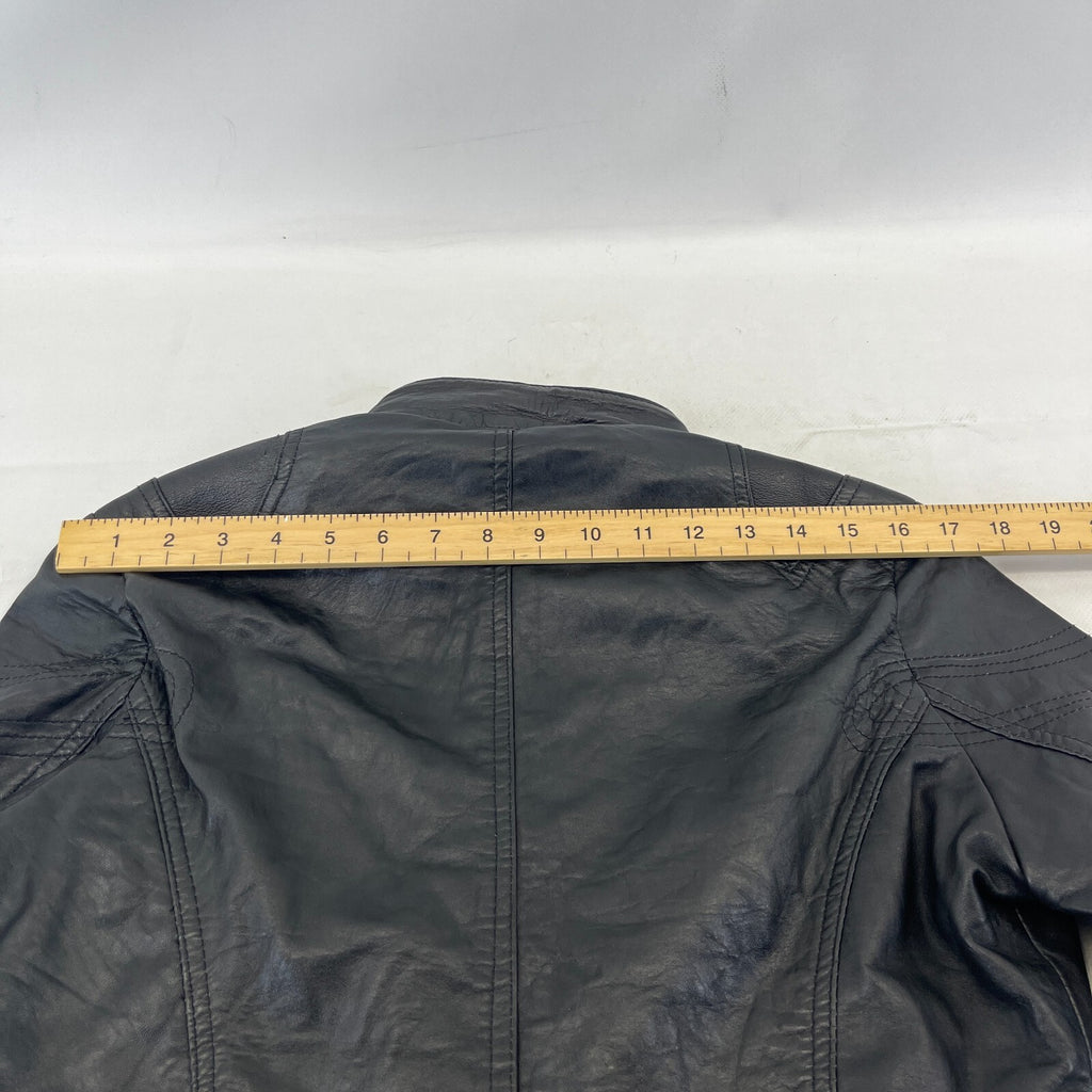 Aviatrix Women's Real Leather Biker Jacket in Black size M