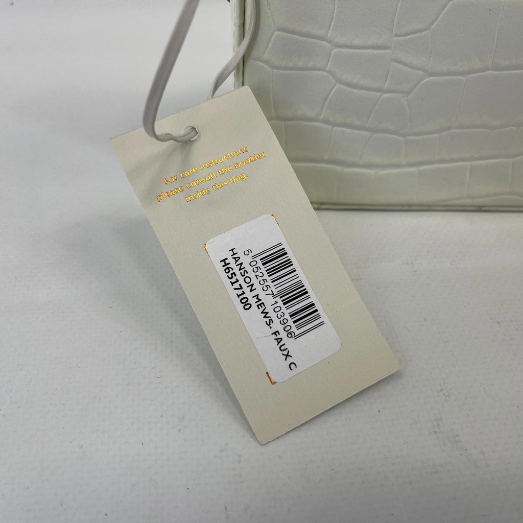 Genuine Radley Hanson Mews Handbag in White Faux Croc Small Flapover Crossbody