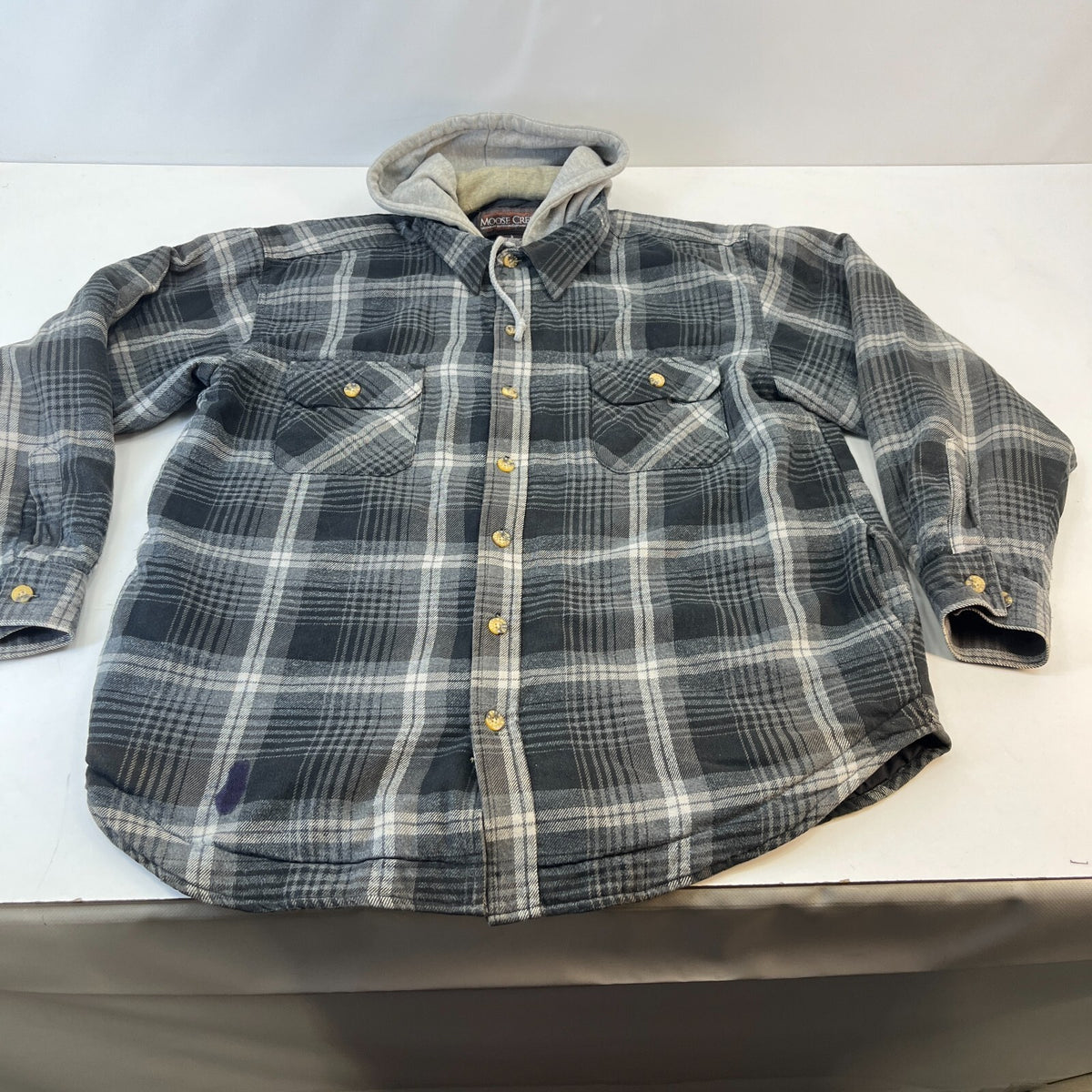 Moose Creek Men's Insulated Hooded Shacket Jacket Lumberjack Shirt size L