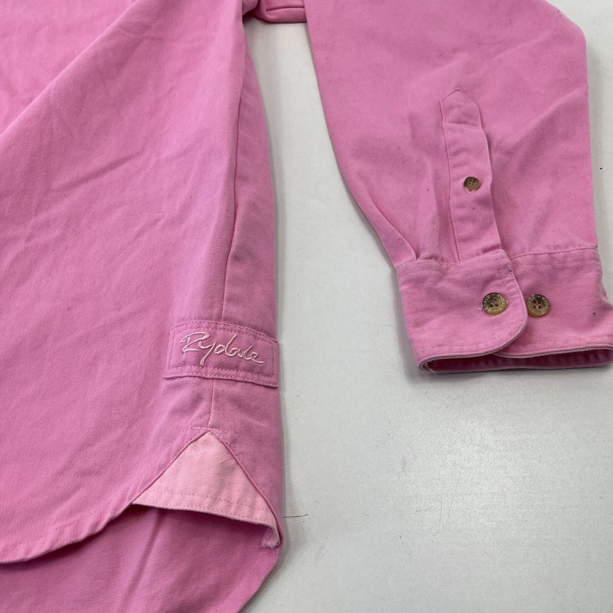 Rydale Men’s Heavy Cotton Pullover Shirt Long Sleeve in Pink size XL