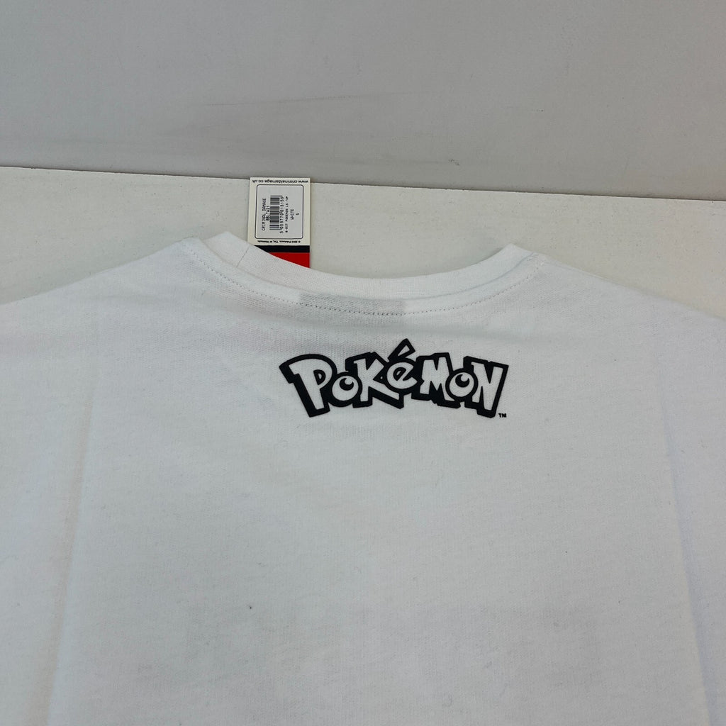 Criminal Damage Premium White Pokémon Digital Character T-Shirt Long Sleeve UK S