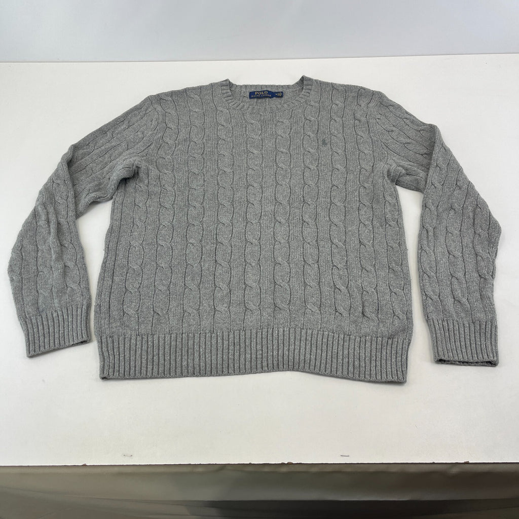 Polo Ralph Lauren 100% Cotton Jumper Men's size M in Grey Crew Neck Sweater