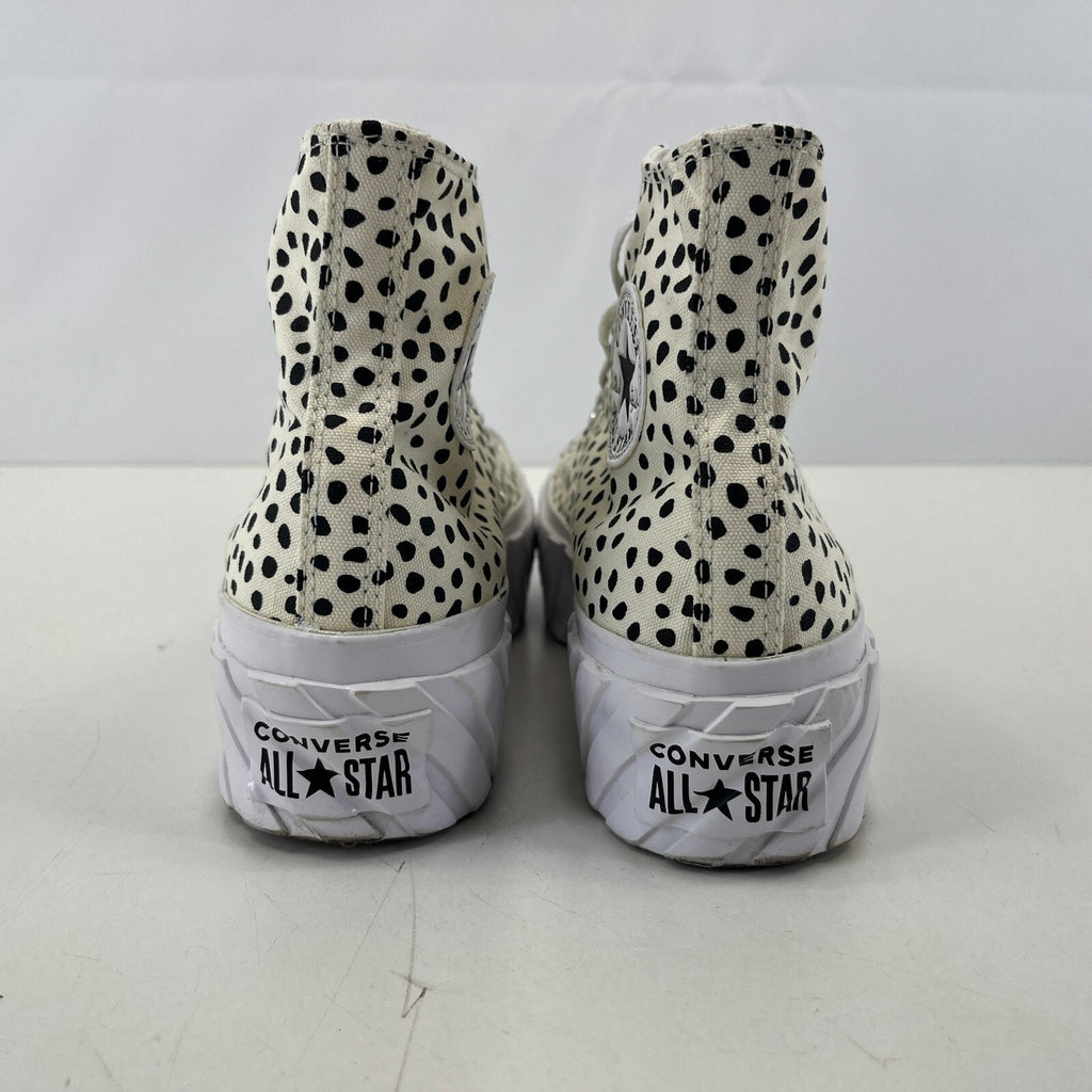 Converse Chuck Taylor All Star Platform Trainers Cheetah Print & White UK size 8
