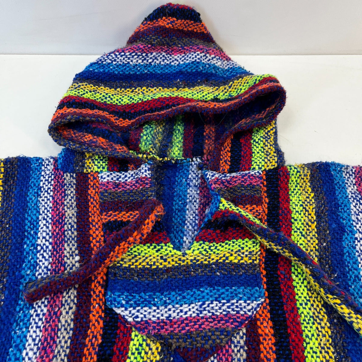Genuine Mexican Baja Hoodie Pullover Hippie Festival Multicoloured UK size M