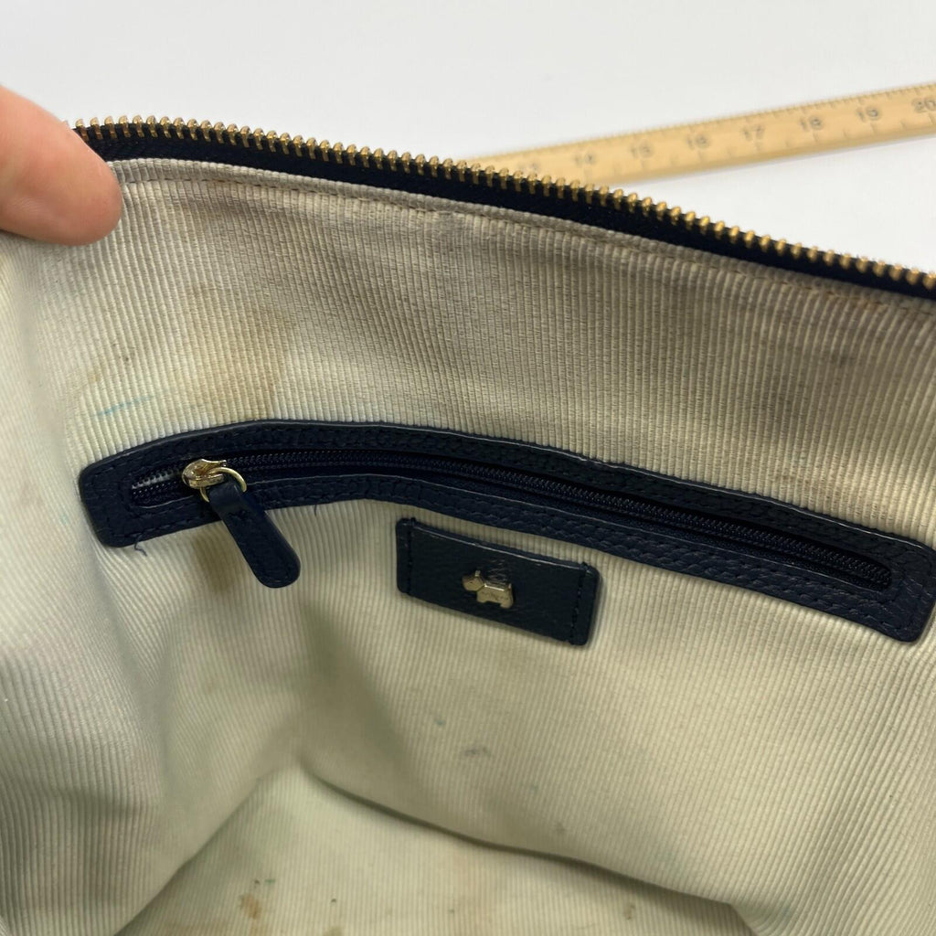 Radley Navy Blue Leather Shoulder Hand Bag 12" wide