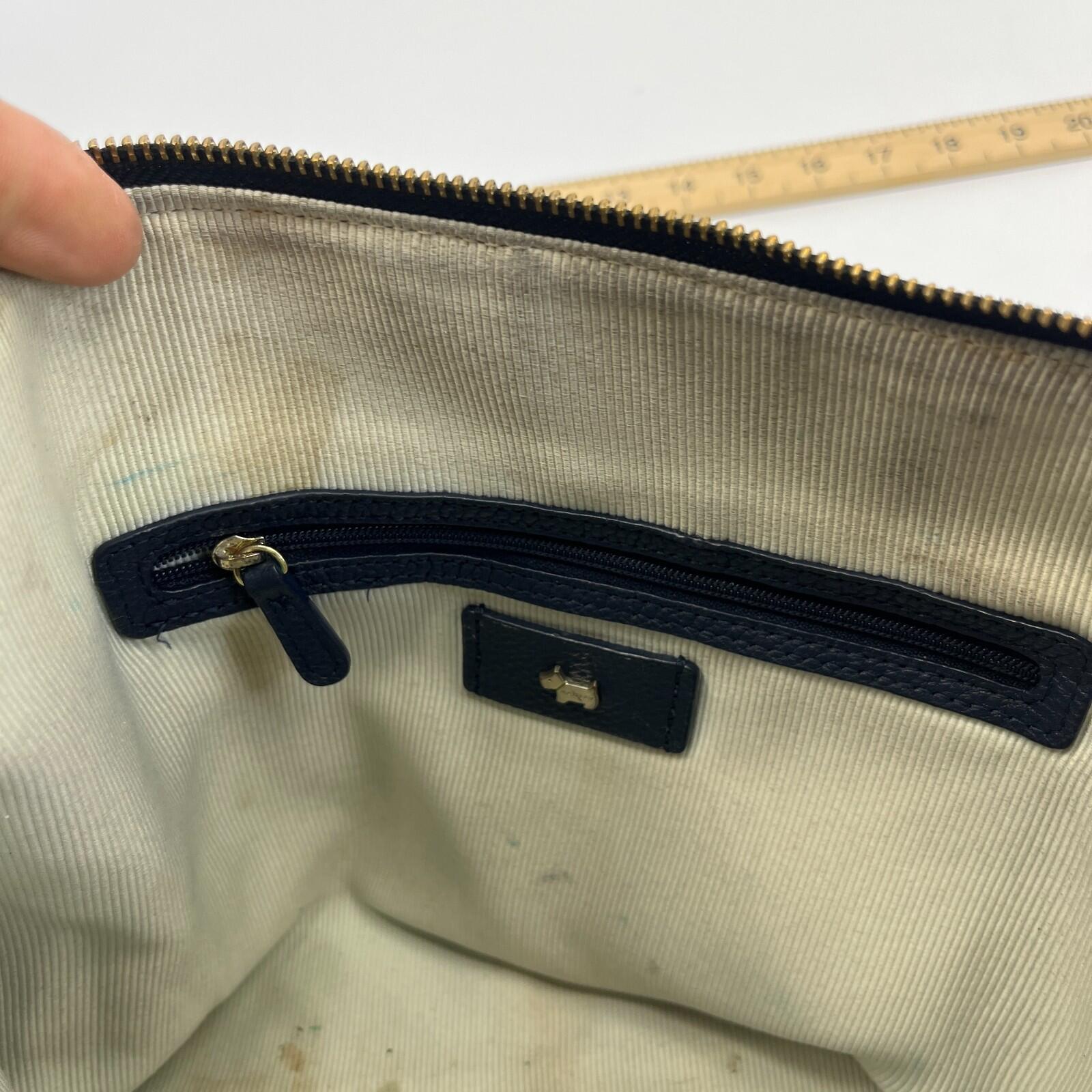 Radley Navy Blue Leather Shoulder Hand Bag 12" wide
