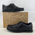 Pretty Green Waltham Lace Up Shoes Moccasin Loafers Mens Black Leather size 11.5