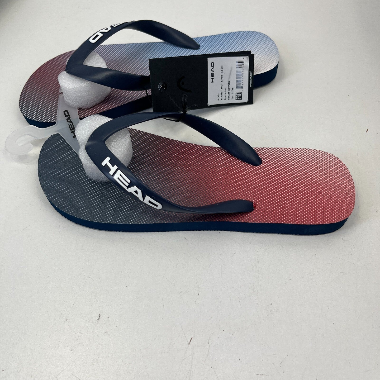 Head Flip Flops Beach Slippers Blue & Red Gradient Men Women size UK 5 EU 37/38