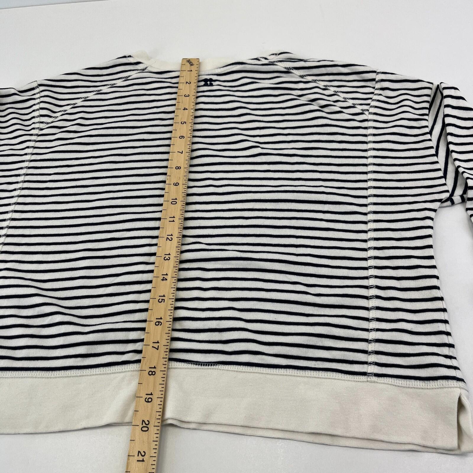 Sweaty Betty After Class Crop Sweatshirt White with Black Stripes  size Medium