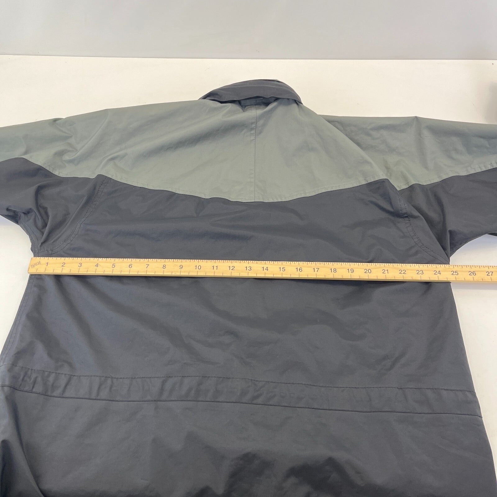 Trojan Men's Waterproof Raincoat Jacket with Hood size Medium Black & Grey