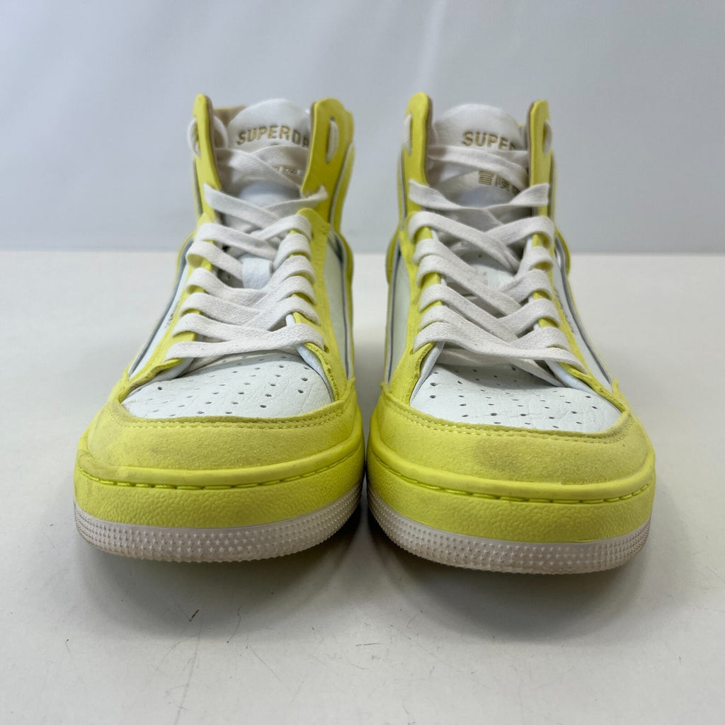 Superdry High Top Trainers - Vegan Leather Yellow White Neutral size UK 4 EU 37