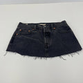 Levi’s Icon Denim Mini Skirt Size 29 Distressed Black