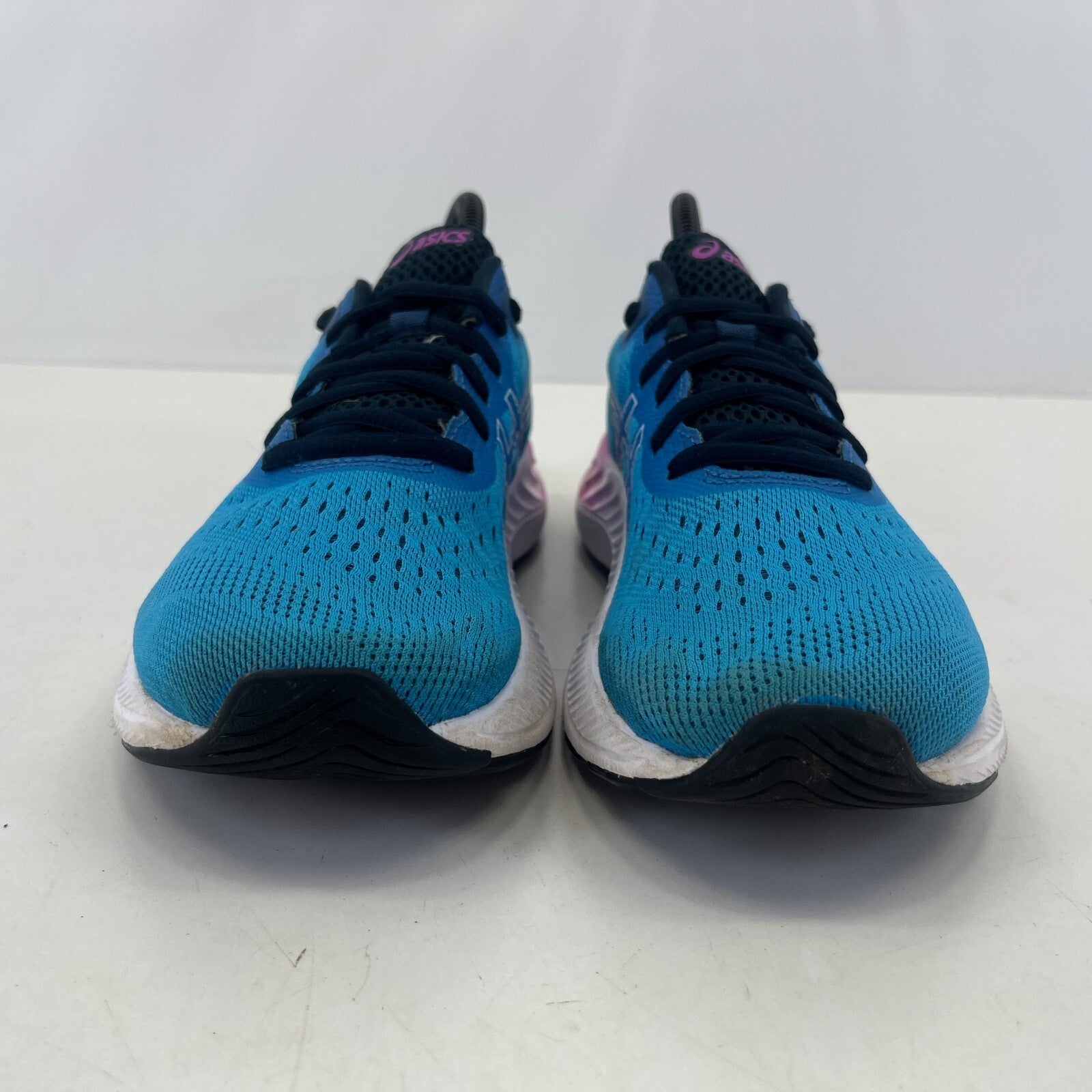 Asics el Excite 8 Running Trainers Blue White Pink Womens Shoes size UK 6.5