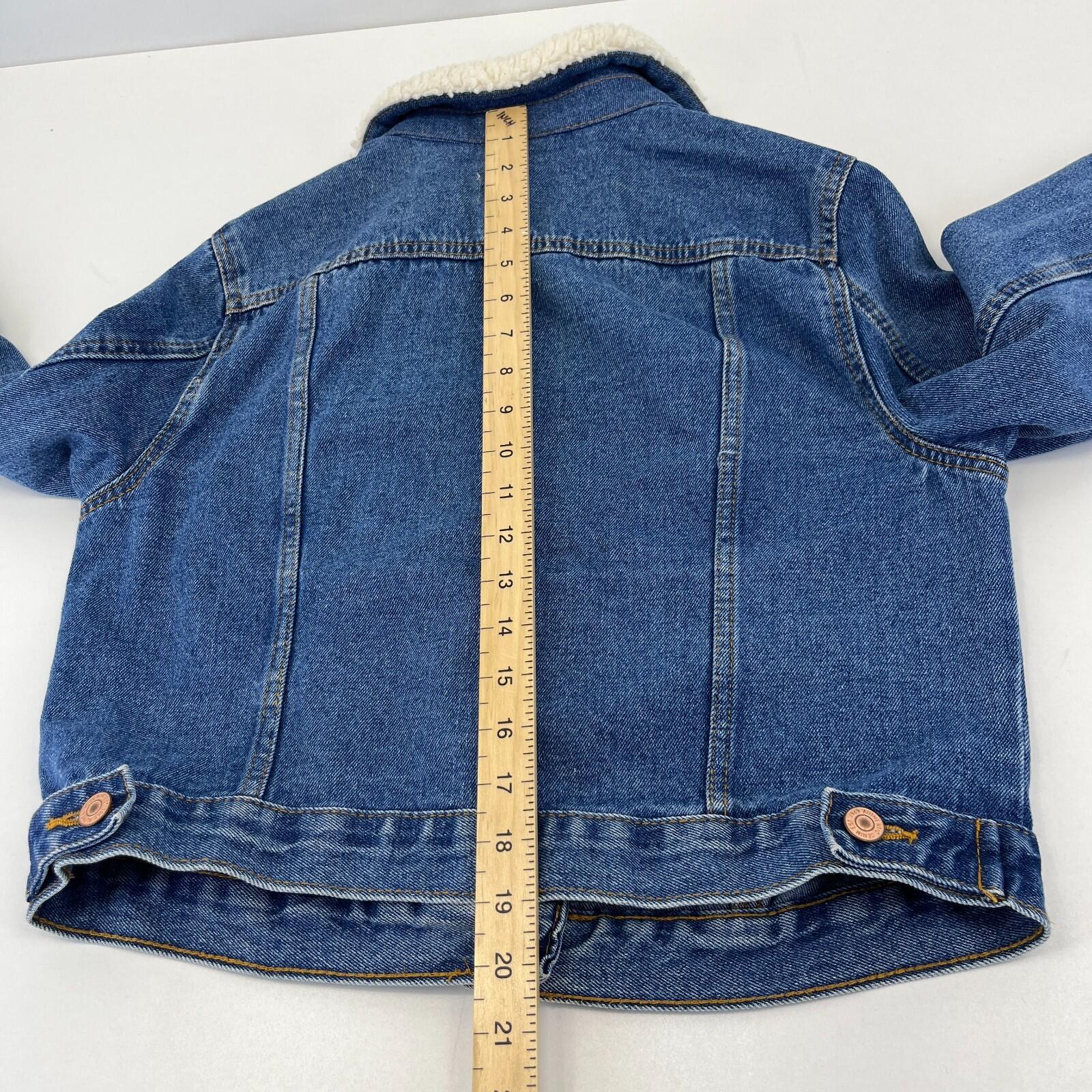 New Look Women's Blue Denim Jacket with Sherpa Collar size M