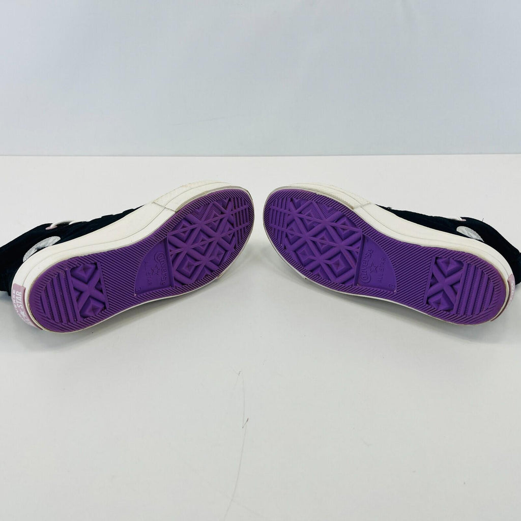 Converse All Star Chuck Taylor Hi-Top Black/Lilac/White Trainers UK 3